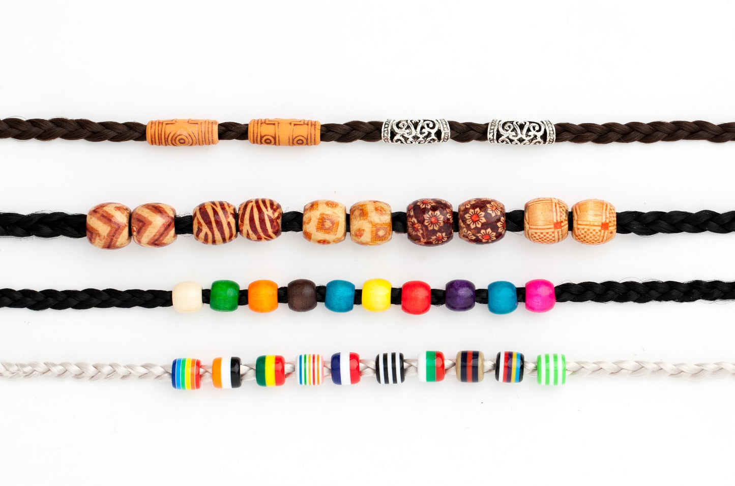 Wooden hair beads small colored AFROline (10pcs)-2