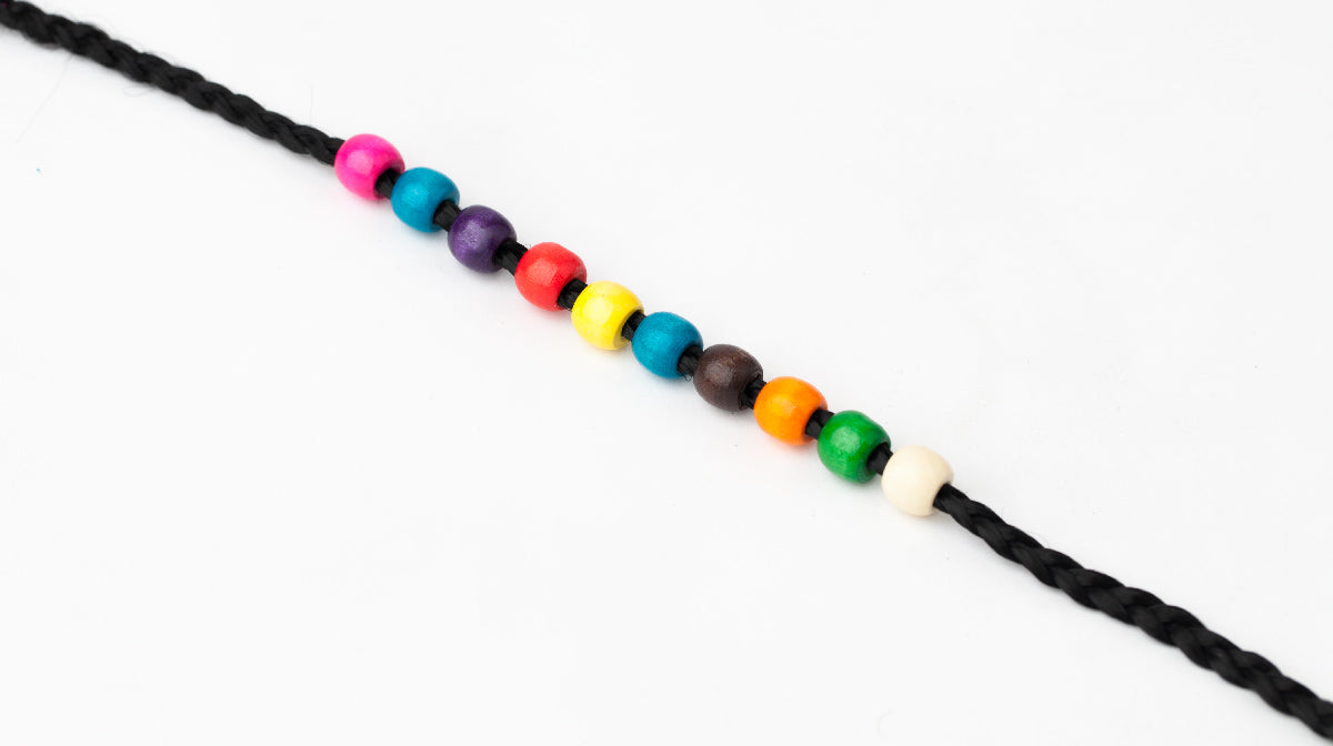 Wooden hair beads small colored AFROline (10pcs)-1